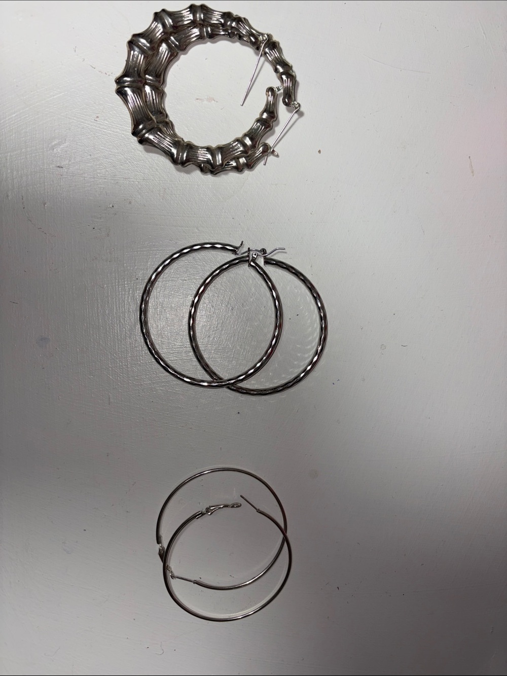 Sterling Silver Hoop Earring Set - Silver